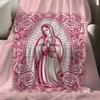Manta da Virgem Maria e Rosas Manta Religiosa Macia Manta Aconchegante para Sofá Cama Decoração de Casa Uso para Oração Cristã Meditação