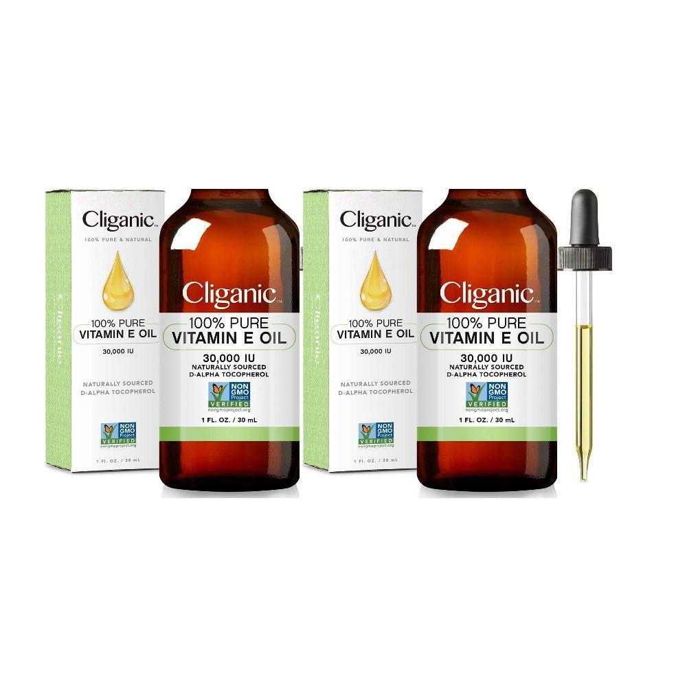 Cliganic Vitamin E 30,000 IU Body Oil 30ml 2 Packs