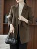 2025 Autumn/Winter Women's Double-Faced Wool Coat - Short, Loose, Petite Slimming Suit