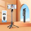 Extendable 1M Bluetooth Selfie Stick with Fill Light and Tripod Stand for Handheld TikTok Live Desk Mount