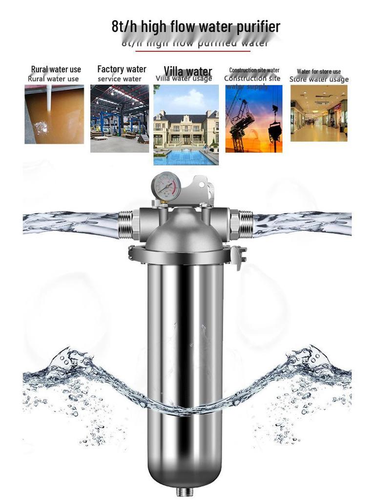 Stainless Steel Whole-House Water Purifier with Backwash System
