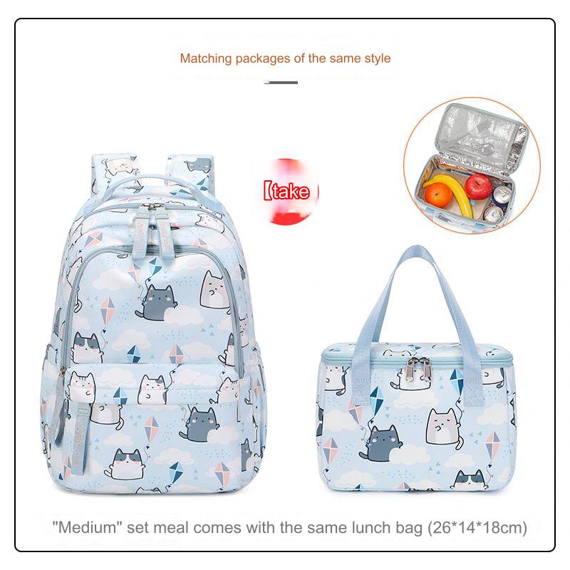Schooltassen voor Meisjes Leuke Print Kat Schoolrugzak en Handtas Kawaii Kinderrugzak Terug naar School 2024 Mochila Escolar