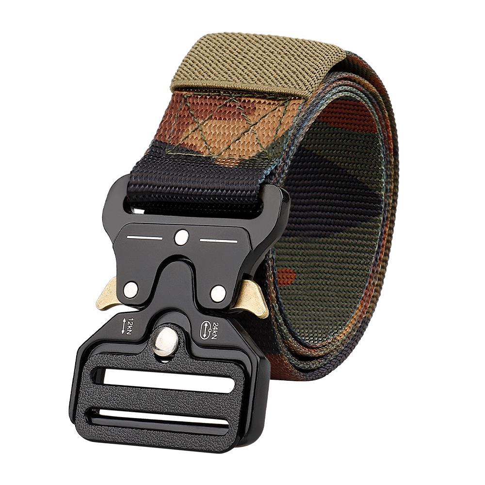 

Chihoo Tactical Belt - 3.8cm Zinc Alloy Cobra Buckle Nylon Canvas Belt for Men 125 cm