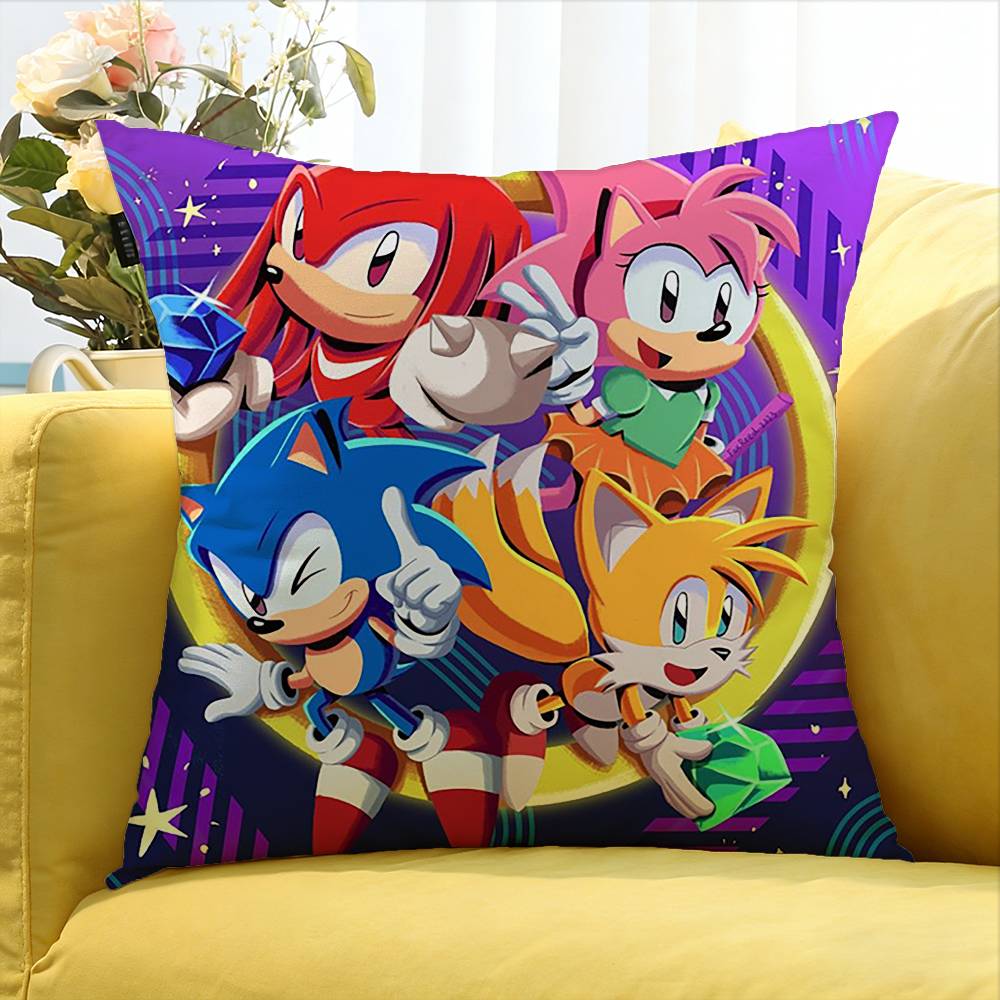 anime SSonics Cute Various Sizes Square Pillow Case For Car Home Bedchamber Decor