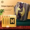 Gold Edition: Portable Mahjong Set with Plastic Tiles & Waterproof Poker Cards