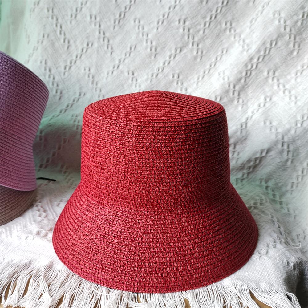 Summer Straw Hat For Women Men Fashion Chain Accessories Bucket Hat Beach Hat Uv Resistant Sunshade Hat