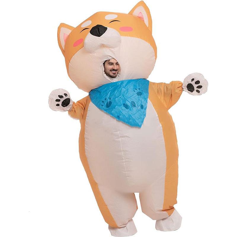 

Забавный надувной костюм собаки, взрослый 150-190cm жёлтый