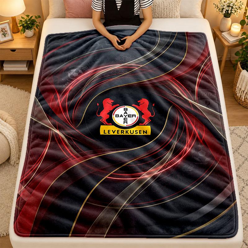 Flannel BlanketBayer Leverkusen Football Warm Soft Throw Blanket for Indoor Sofa Bed Living Room Use