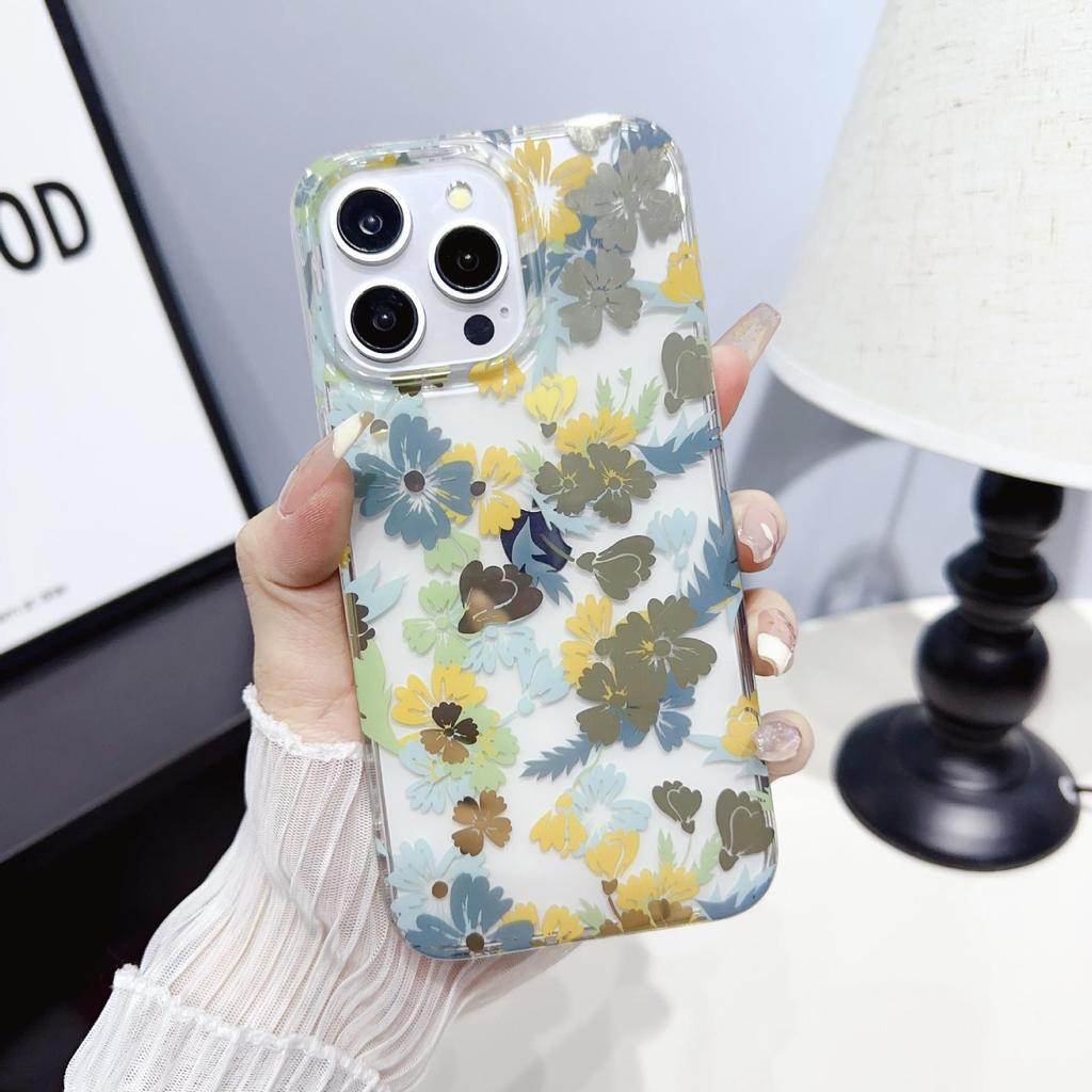 Anti-Fall Transparent Flower Case for iPhone 17 Pro