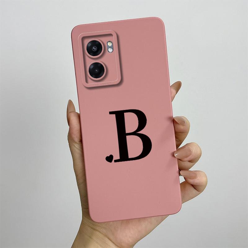 For Oppo A57 4G 2022 Case Oppo A57s A77s Cute Initial Letters Simple Cover Soft TPU Phone Case For Oppo A77 4G Back Cover Capa