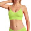 Women's Y Back Sports Bra - Padded Low Impact Spaghetti Thin Strap Workout Yoga Top