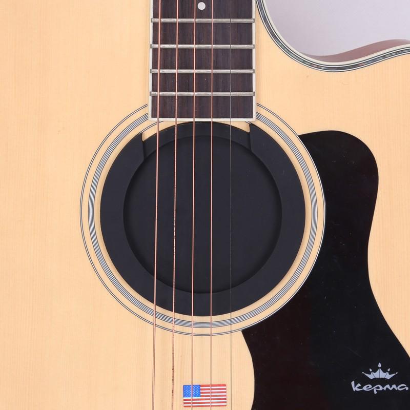 Silicone Soundhole Cover for Acoustic-Electric Guitars (38-42 Inch) - Anti-Feedback Mute Silencer