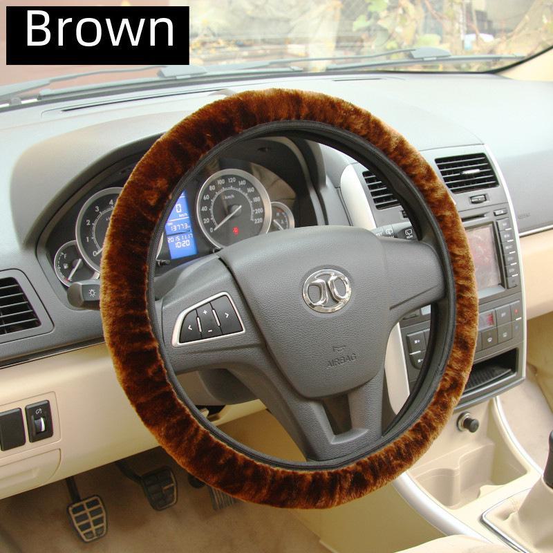 Spring & Autumn Plush Elastic Car Steering Wheel Cover