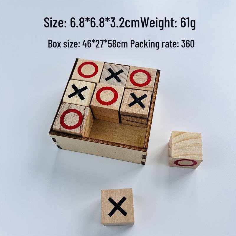 XO Wooden Tic Tac Toe Casual Battle Tabletop Game