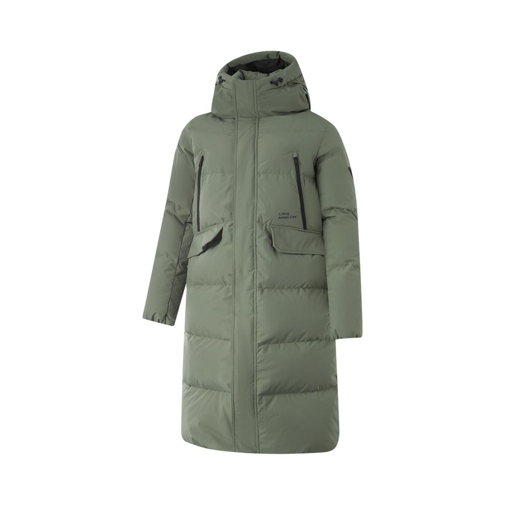 Li-Ning Hot Pot Down Jacket Series Water-Resistant Casual Versatile Cold-Resistant Comfortable Solid Color Stand Collar Winter Down Jacket AYMU247-2