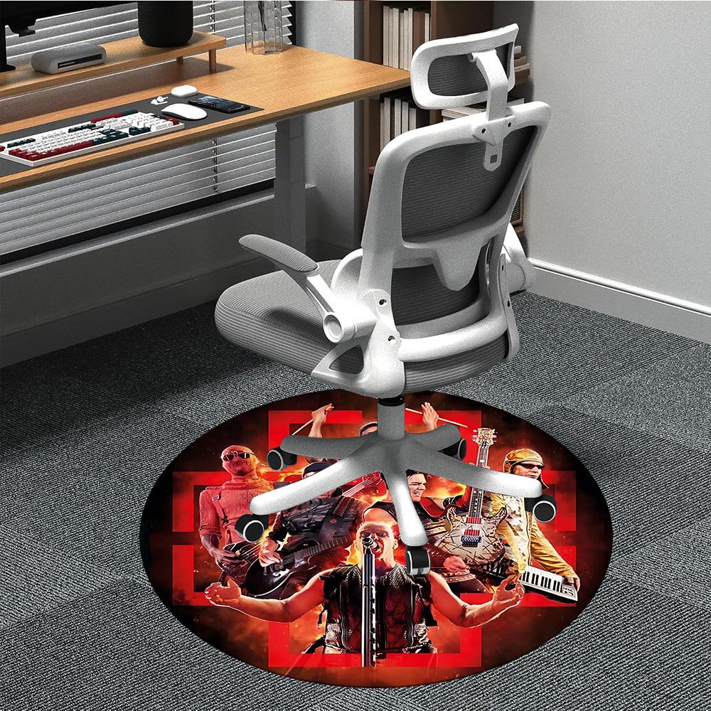 

1pc Rammstein Band Carpet, Round Non-Slip Durable Large Size Office Carpet, Suitable for Office yy250908039 80cm by 80cm