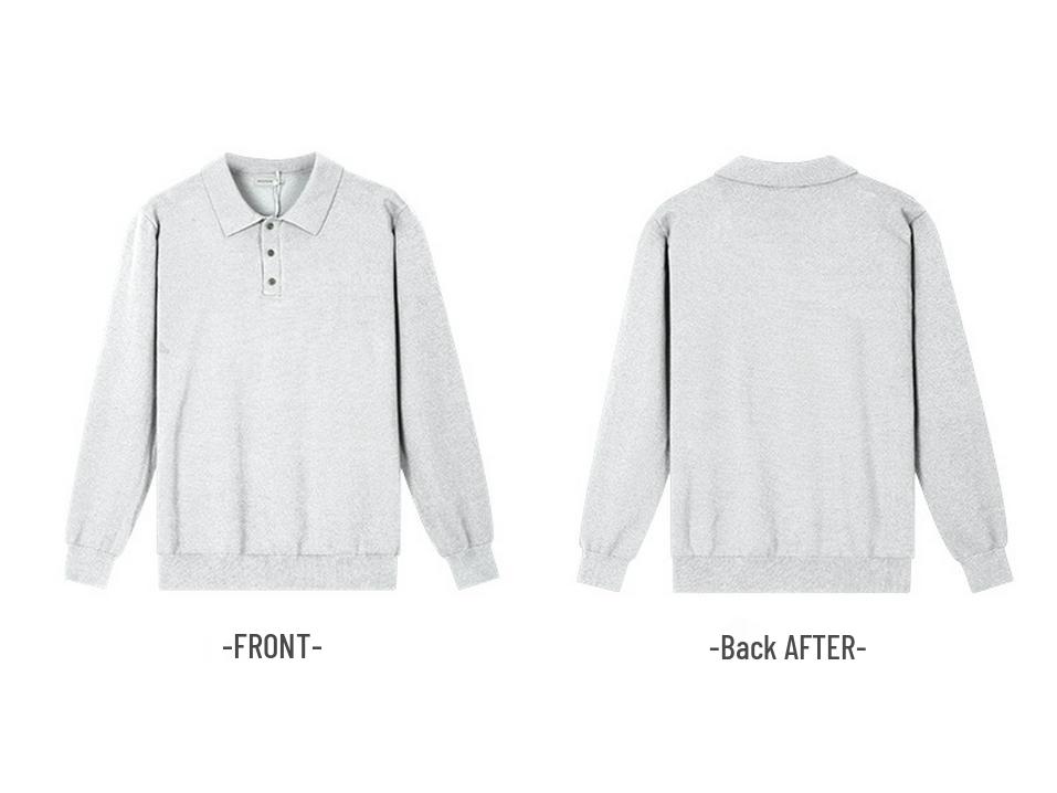 Herbst Winter High-End Herren Poloshirt Pullover mit Kragen - Mittelalter Business Stil, Warme Strickware mit langen Ärmeln.