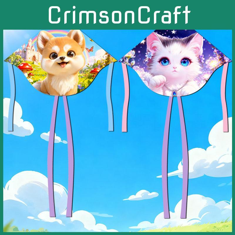 Latawiec Zwierzę Pies 3D Poliester Trójkątny Latająca Zabawka Do Rekreacji Na Świeżym Powietrzu