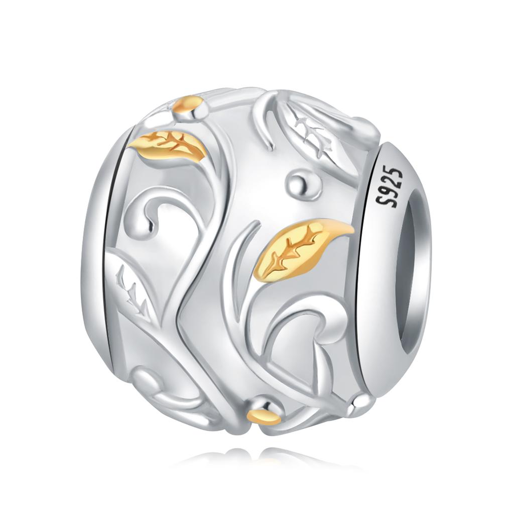 Bead Charms Copper Charm Bead Charms Authentic Wisteria Leaf Bead Charms Compatible With Bracelets Jewellery Diy Women Fine Gift Accessory