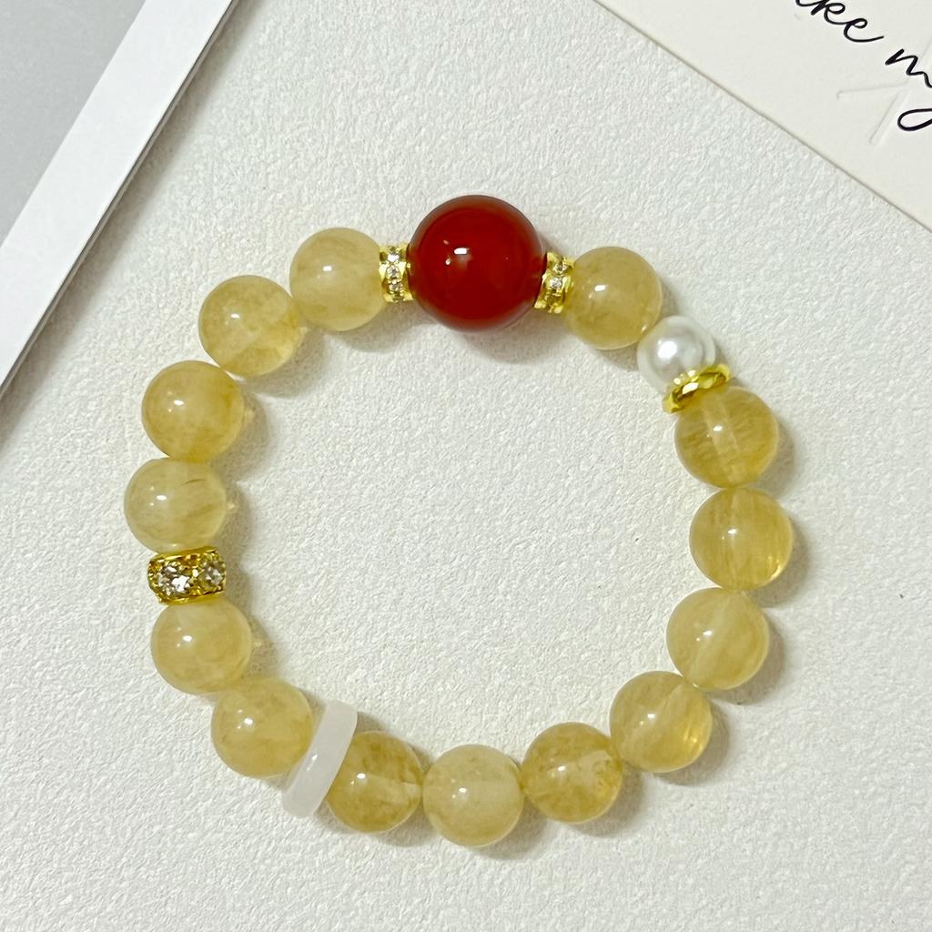 Crystal Beaded Bracelet for Women Handmade 10mm Round Beads Natural Stone Stretch Bangle DIY Jewelry Gifts