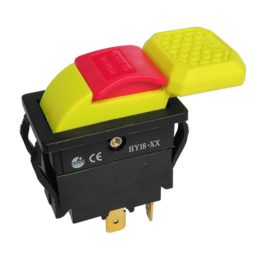 

Кнопкові перемикачі KEDU HY18-XX для настільної пилки, 4 контакти, зняття для блокування, 125/250 В, 20 А m жовтий