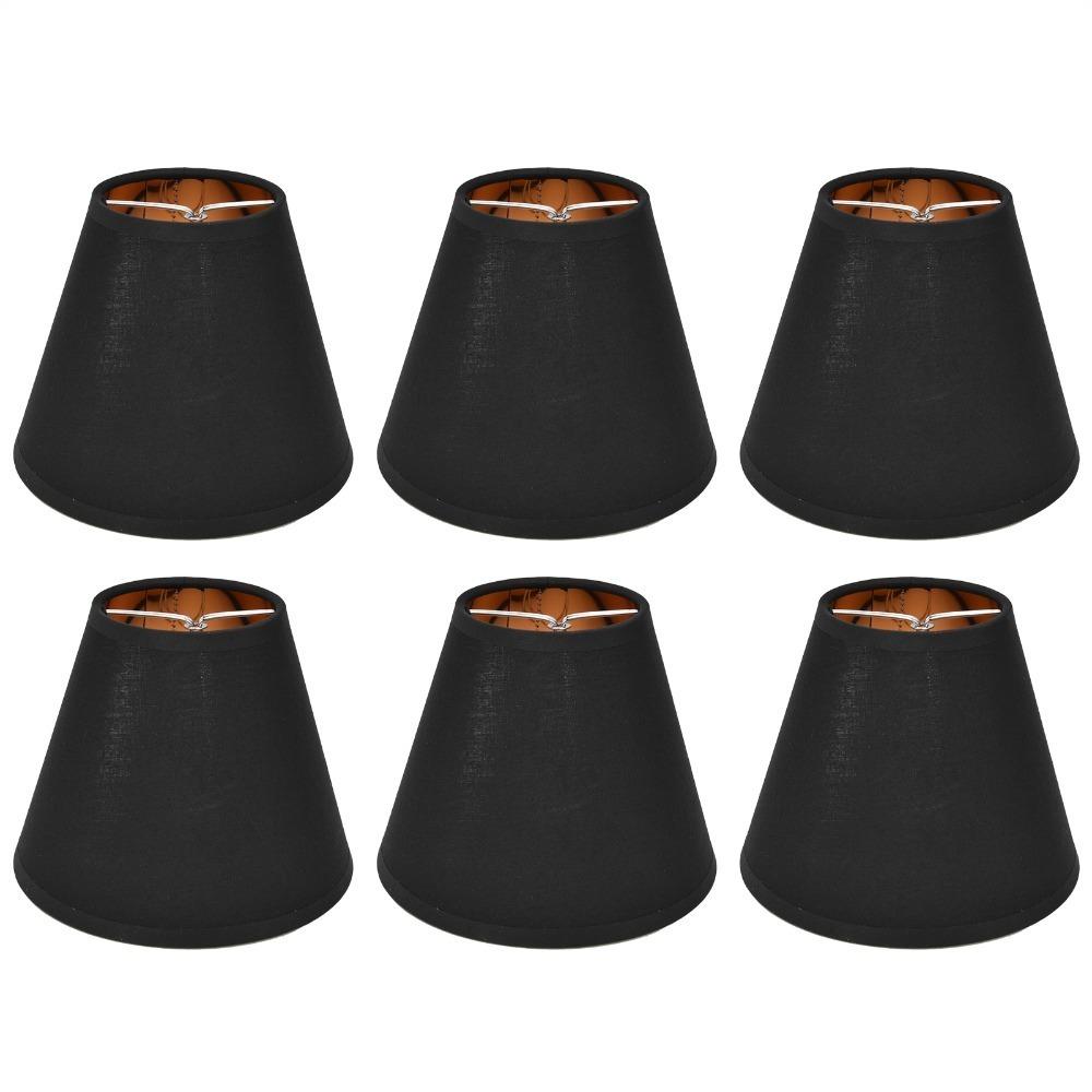 

6PCS Fabric Lamp Cover Clip On Design Small Lamp Shades Decor Wall Lamp Shade Floor Pendant Light чорний