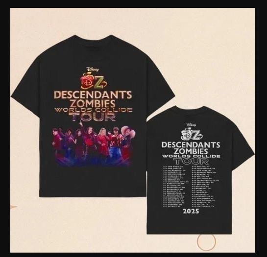 

Descendants Zombies Worlds Collide Tour 2025 Unisex T-shirt, size S-4XL M