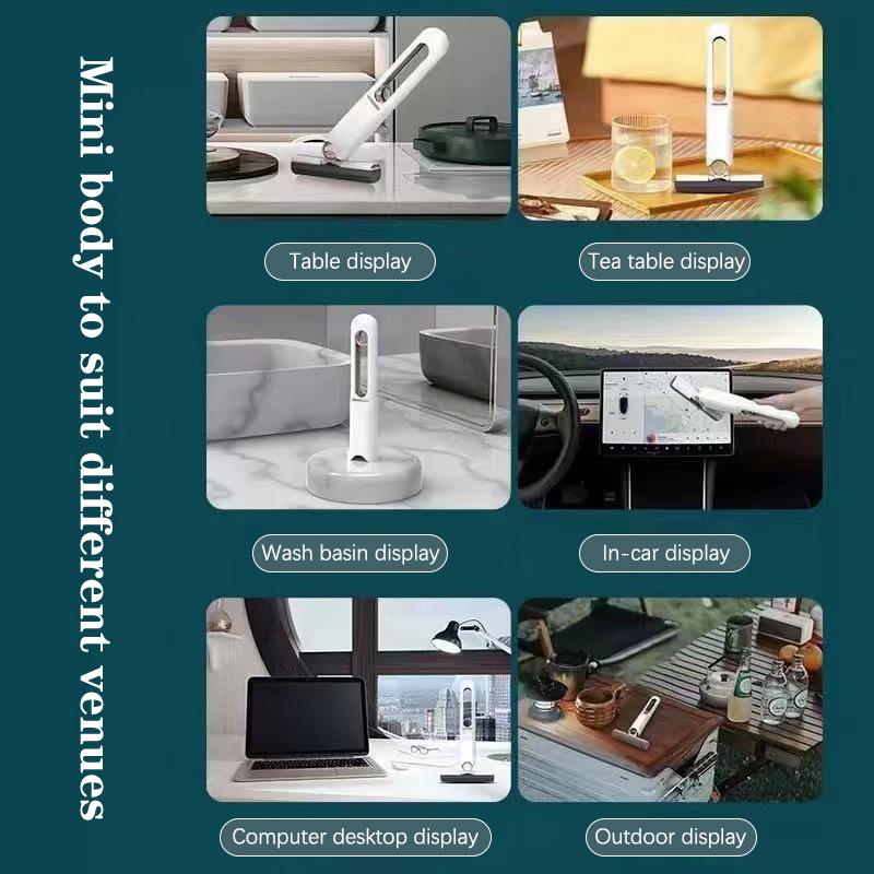 Mini balai de nettoyage portable à essorage automatique pour vitres, écrans, bureau, voiture, extérieur, maison