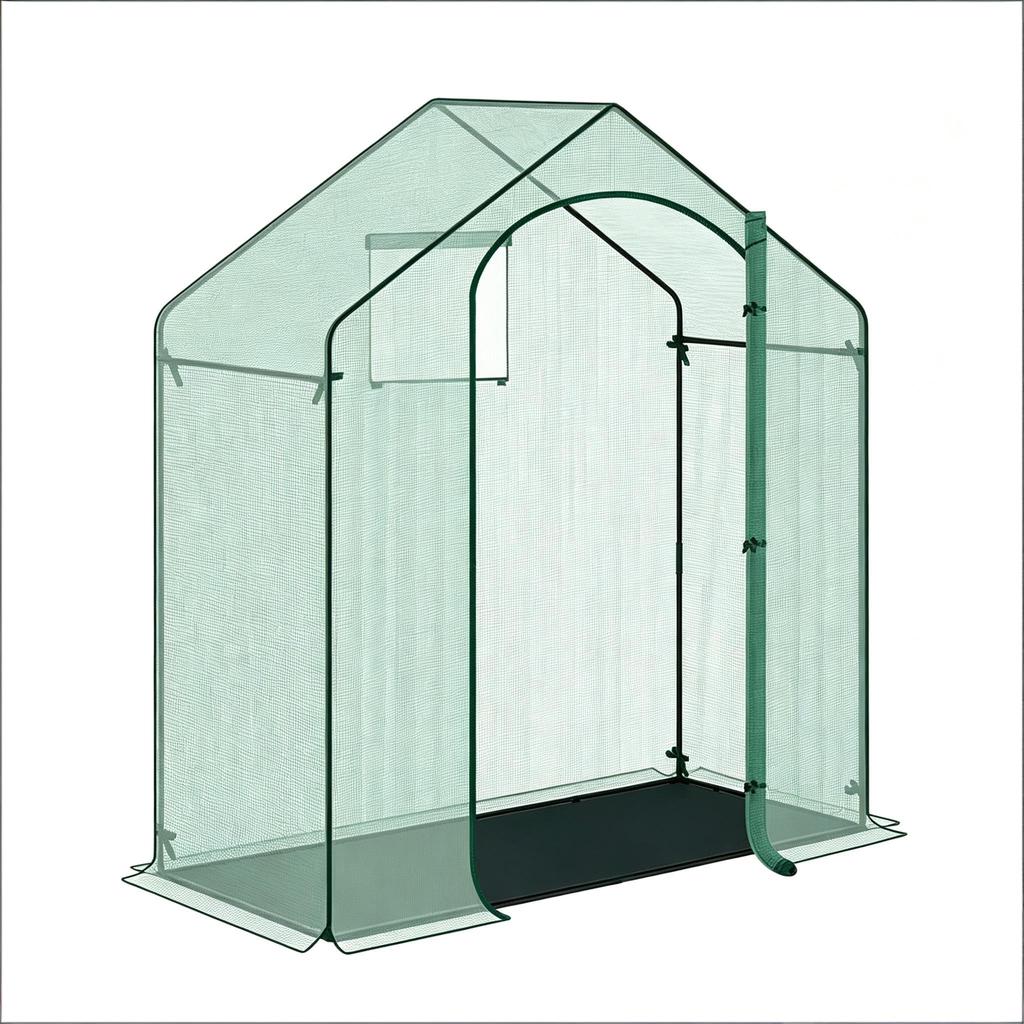 Chic Greenhouse,Terrace Greenhouse,Greenhouse with Roll-Up Arch Zipper Door,Plant Winter Tent,Outdoor Greenhouse