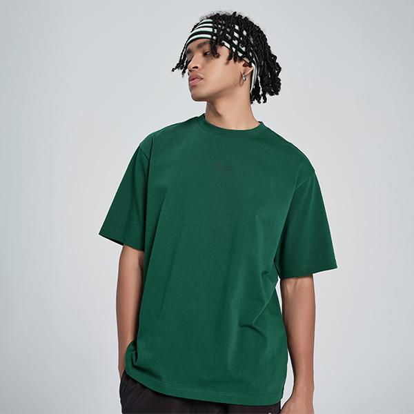 Reebok Fashionable Loose Fit Knit Round Neck Short Sleeve T-Shirt With Letter Print On The Back Unisex T-Shirts Dark-Green 24SRM411UGL1