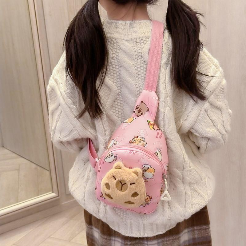 Fun And Colorful Plush Chest Bag For Kids With Adorable Cartoon Print And Lightweight Design For Wear Daily