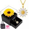 Sunflower Zirconia Pendant Necklace with Clavicle Chain - Women's Luxury Style