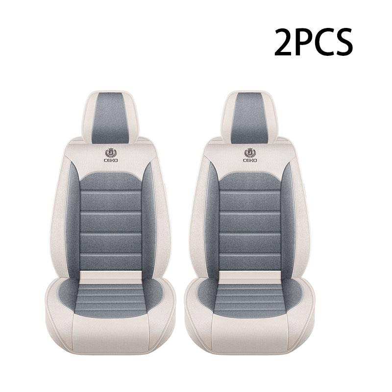 2pcs Universal Linen-Textured Full-Cover Car Seat Covers - Breathable, All-Season Comfort for Most Sedans, SUVs, and Trucks
