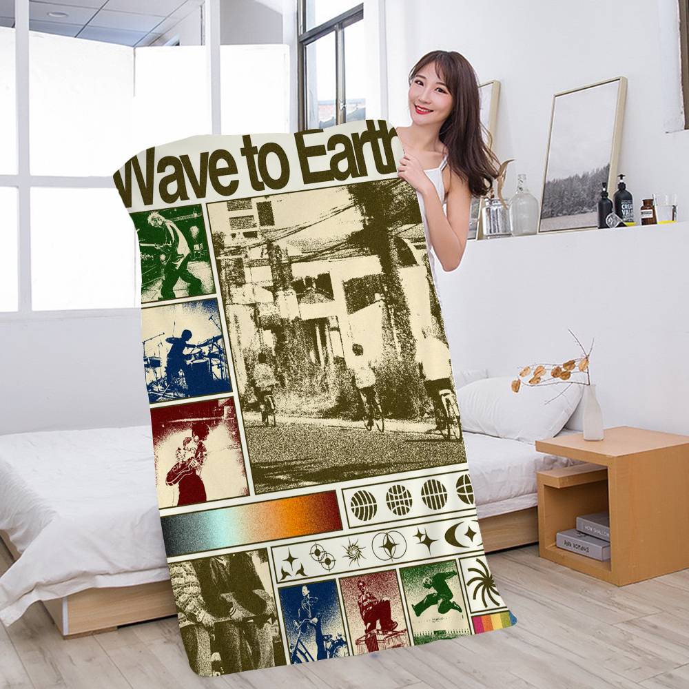 Poster W-Wave To Earth KOREAN Anime Beach Swimming Towel Soft Absorbent Washcloth Children's Gifts for Kids Travel Camping Gym