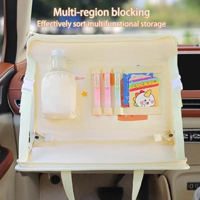 Bandeja para volante de carro, desenho animado fofo, bolsa para pendurar no encosto do banco do carro, suporte para mesa de jantar, acessórios para carro