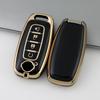 Nissan Car Key Cover - Gold Edge Protective Shell with Full Wrap and Buckle