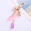 Cute Heart Candy Bear AirPods Case Keychain - Rainbow Colors, Girly Soft Pendant