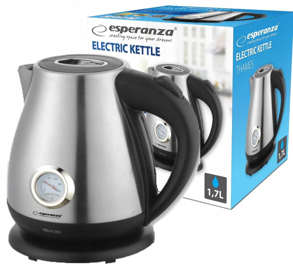 Esperanza Thames Electric Kettle 2200 W 1.7 Silver/Gray 1 Pc