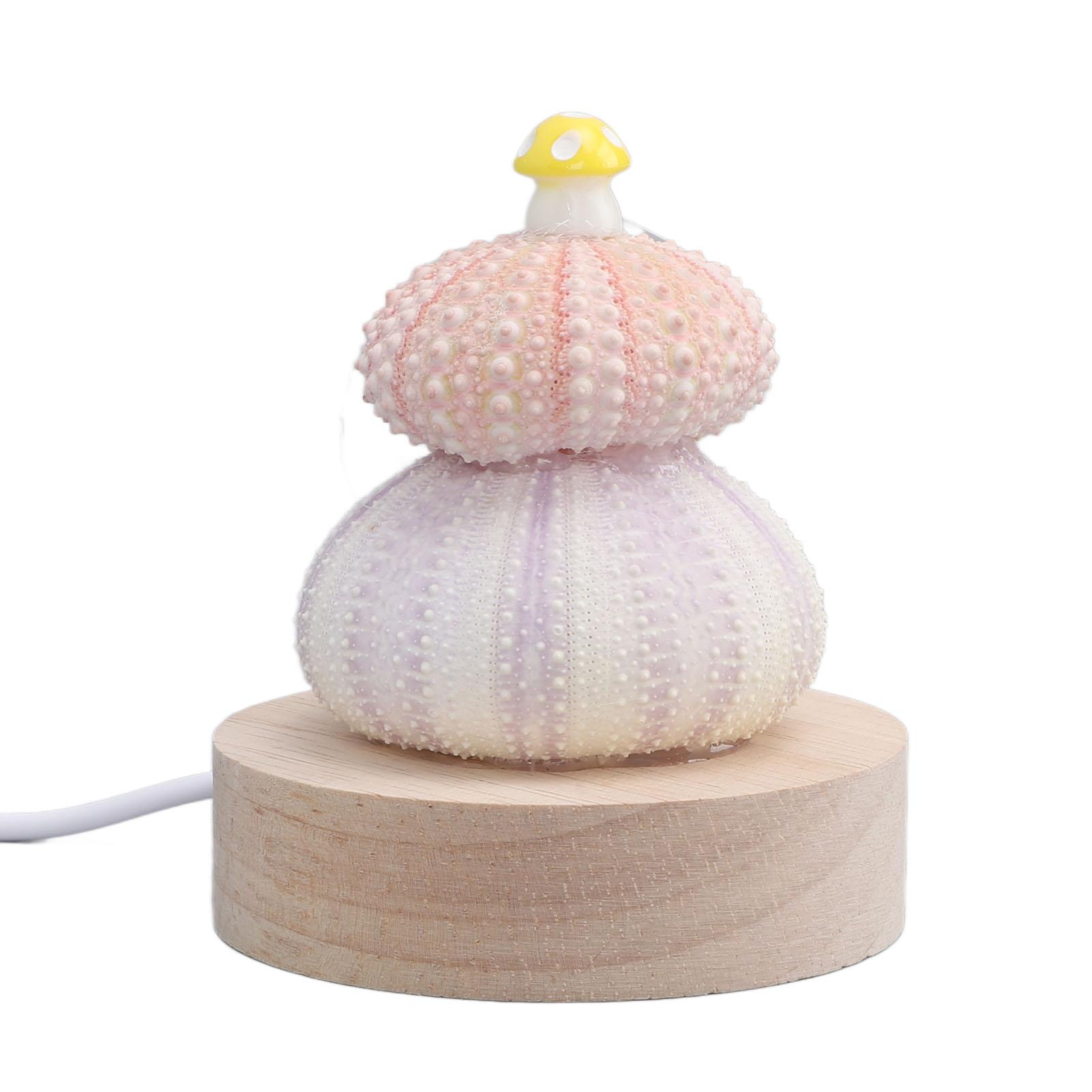 

LED Night Lamp Warm White USB Plug In Natural Shell Body Cute Mushroom Decor Bedside Night Light