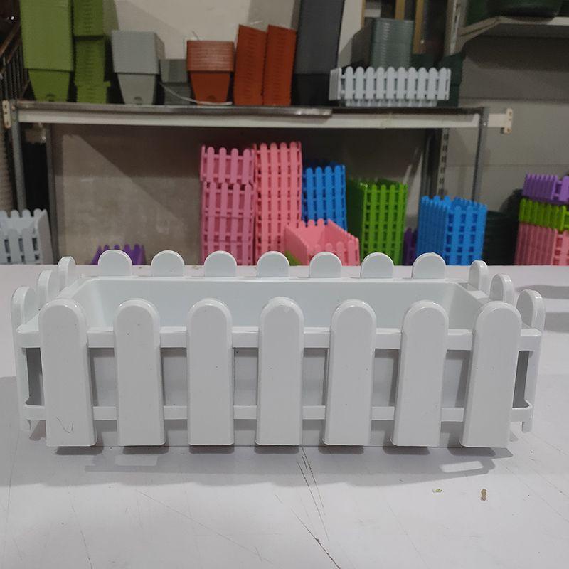 Rechteckiger Kunststoff-Blumentopf Zaun Pflanzkasten für Zuhause Balkon Garten Bepflanzung Blumen Gemüse Langlebige Gartentöpfe Ideal für Innen- und Außenbereich