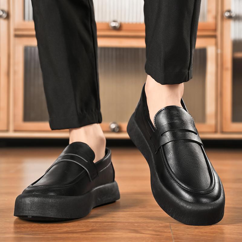 Scarpe alla Moda in Pelle Nera Scarpe Casual da Uomo Mocassini Comodi Scarpe Eleganti Scarpe Leggere per Camminare e Guidare