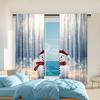 2Pcs Christmas Snowman Window Curtain Rod Pocket Design For Easy Installation Perfect For Bedroom Office Kitchen Living Room