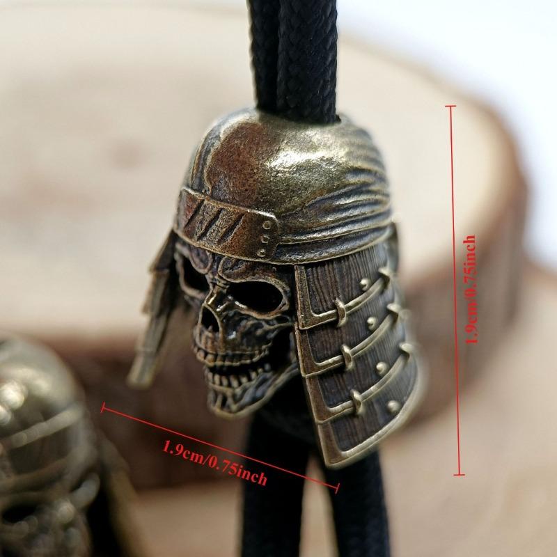 Ninja Dödskalle Huvud Mässing Knivpärlor EDC DIY Paracord Vävd Armband Lanyard Hängen Tillbehör Utomhusverktyg Hängen Berlocker