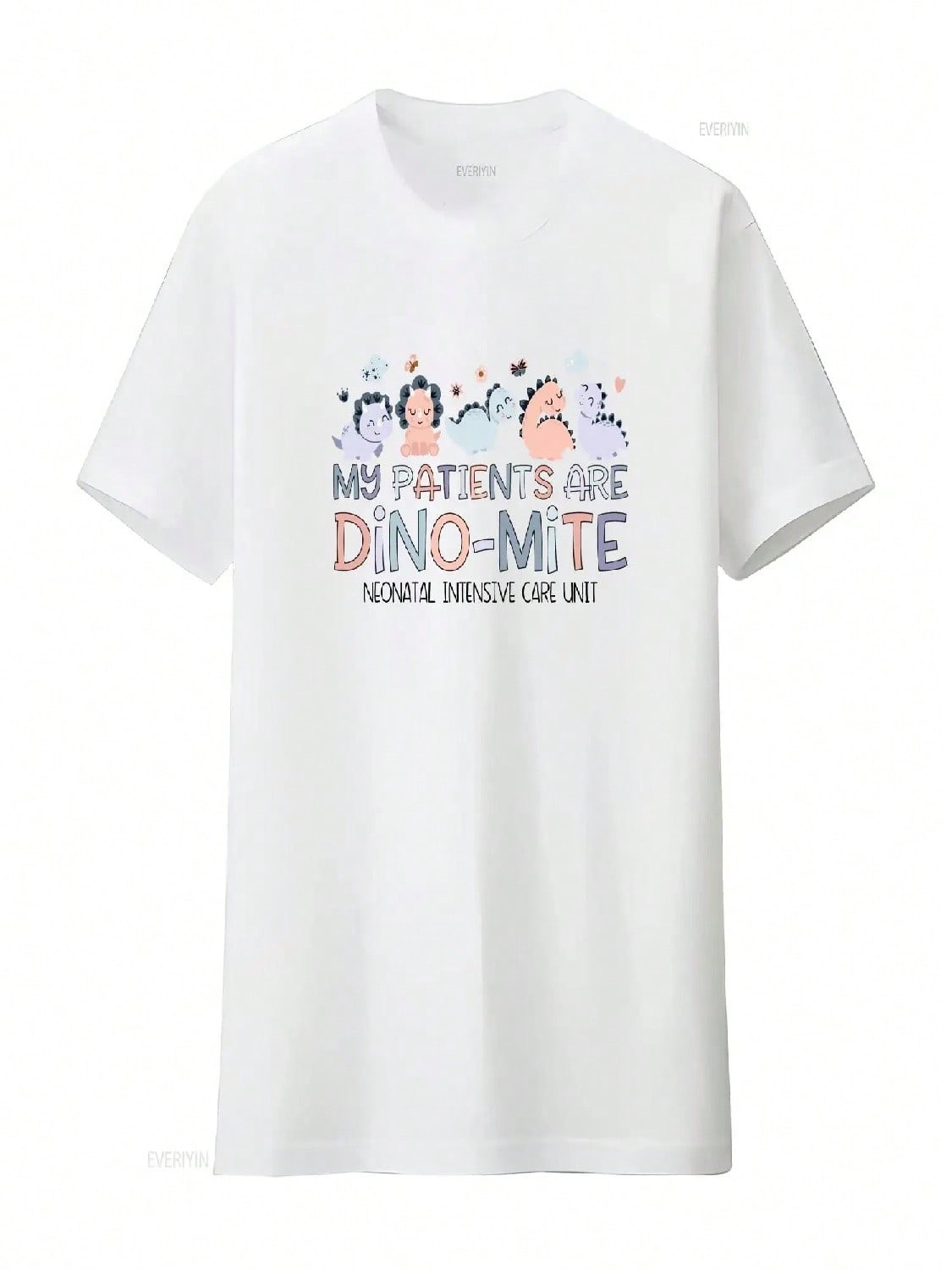 NICU T Shirt Nurse Neonatal Intensive Care Unit Vintage Washed Stretched Homme Versatile Slightly Soft Fashion S разноцветный
