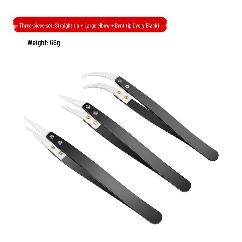 Anti-static Insulated Ceramic Tweezers: Non-magnetic, Acid-resistant, for Electricians and Experimental Use