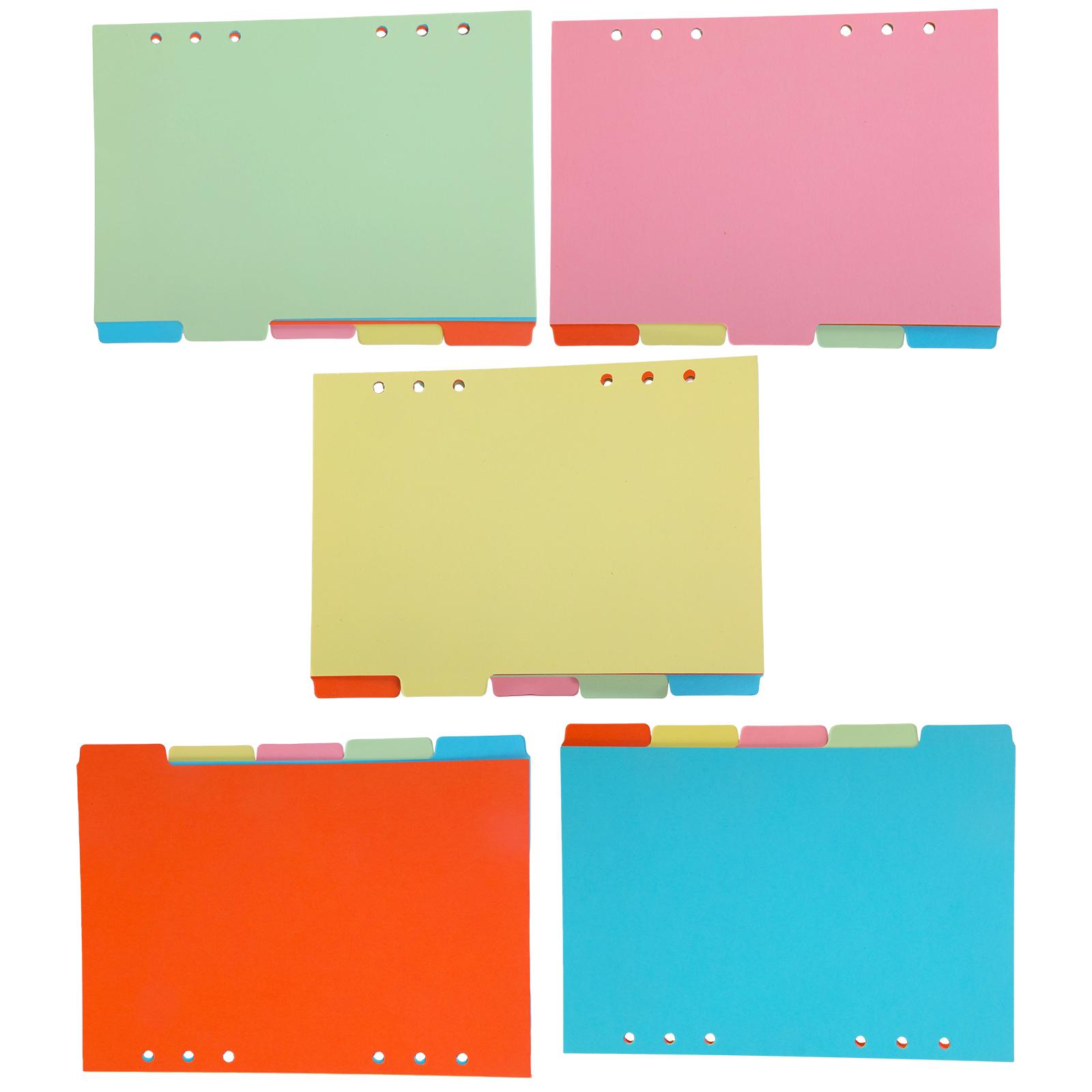 

Colorful A5 Binder Dividers 6 Ring Hole Design Sturdy ABS Plastic For Notebooks Journals Daily Organization
