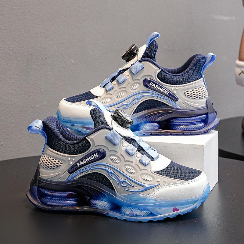 Boys Basketball Shoes Children Breath Mesh Run Shoes Ultra Light Shock-absorbing Training Shoe Plus Size Kids Anti Slip Sneakers