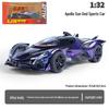Apollo Sun God 1:32 Alloy Sports Car Toy with Sound and Light Features for Kids
