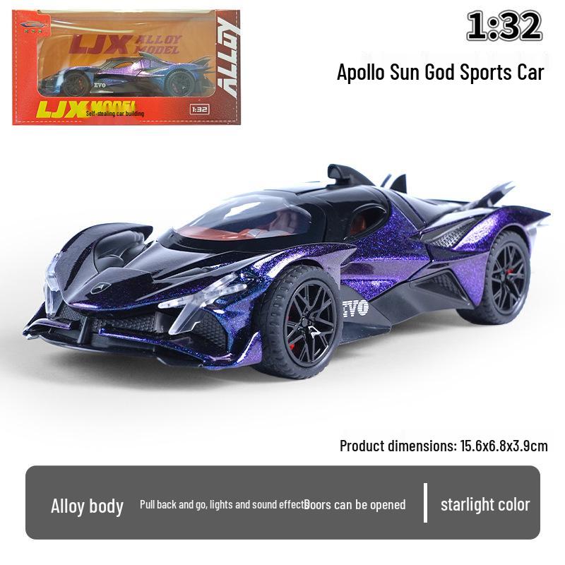 Apollo Sun God 1:32 Alloy Sports Car Toy with Sound and Light Features for Kids