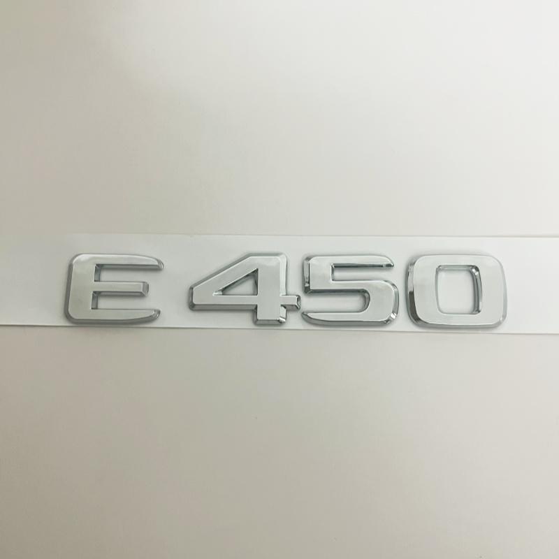 Black Silve Letters E200 E260 E300 E400 E220d E350e E300de 4Matic ABS Emblem for Mercedes Benz W213 Car Trunk Logo Sticker